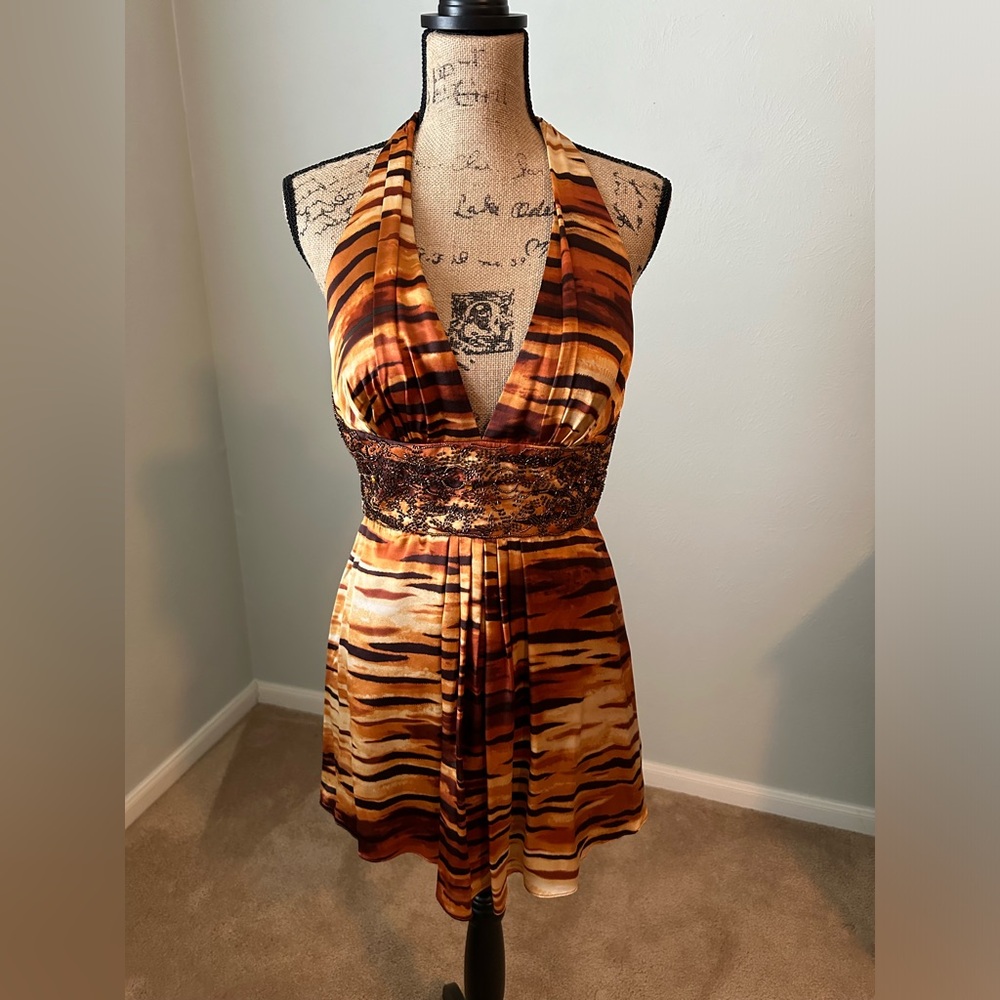 Donna Ricco Strapless Top Size 6 Bonze Color Tones